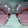 Bold Large Clear Frame Sunglasses with pink lense