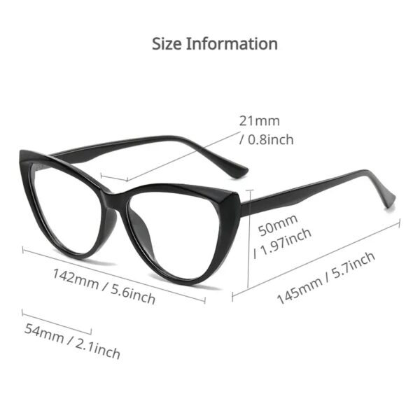 Retro Cat Eye Fashion Glasses - Color Block Frame with Clear Lens