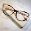 Retro Cat Eye Fashion Glasses - Color Block Frame with Clear Lens