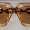 Bold Large Clear Frame Sunglasses with tan lense