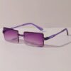 Frameless Rectangular gradient Fashion Glasses purple