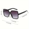 Black Frame, Black Lens Gradient Oversized Square Fashion Glasses