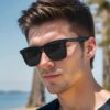 Y2K-Inspired Polarized Sports Fashion Sunglasses for Men - Black Frames, Deep Black Lens