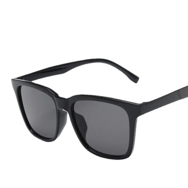 Y2K-Inspired Polarized Sports Fashion Sunglasses for Men - Black Frames, Deep Black Lens